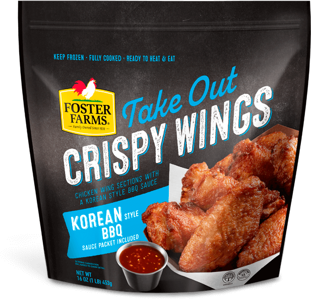 Foster Farms Korean B B Q Crispy Wings Packaging