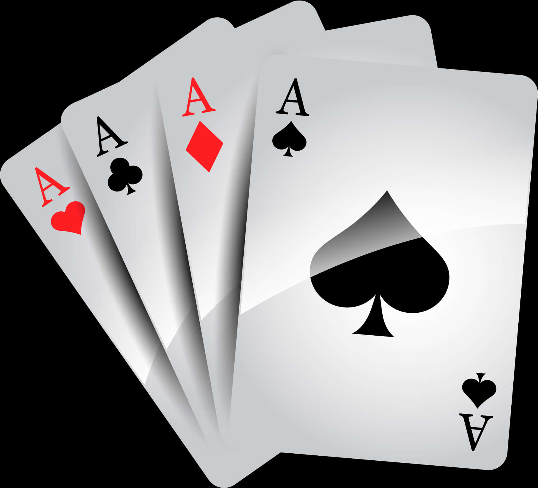 Four Aces Playing Cards PNG with transparent background