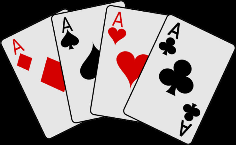 Four Aces Playing Cards PNG with transparent background