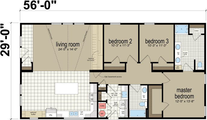 Four Bedroom Home Floor Plan PNG with transparent background