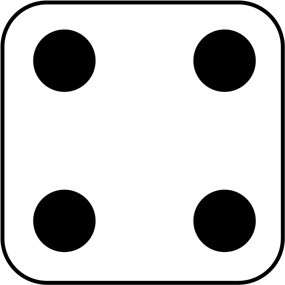 Four Dot Pattern Dice Face