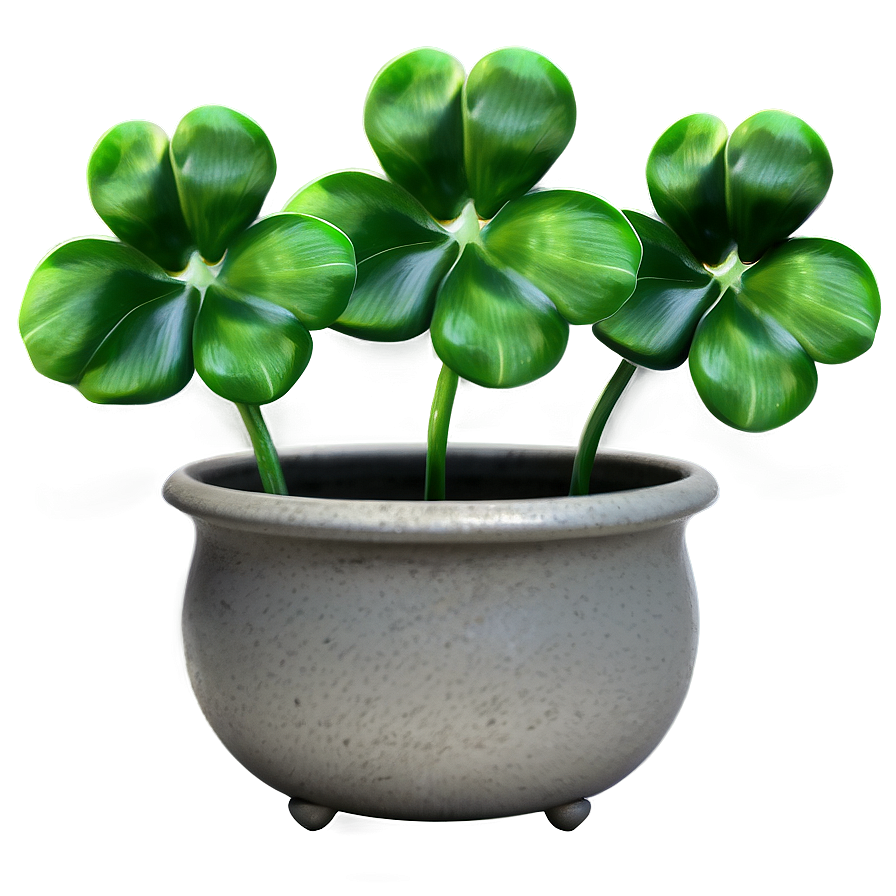 Four Leaf Clover In Pot Png Wft24