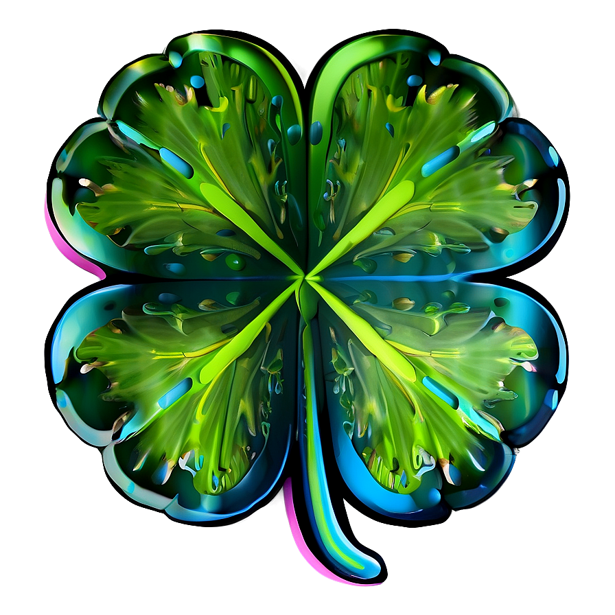 Four Leaf Clover With Stem Png 05252024