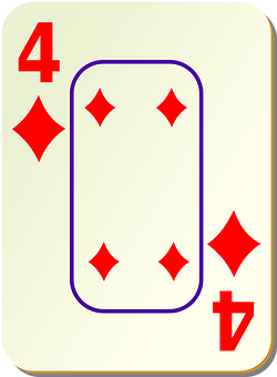 Four_of_ Diamonds_ Playing_ Card PNG with transparent background