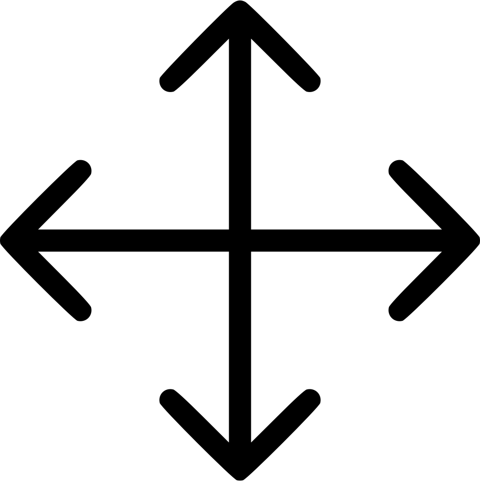 Four Way Directional Arrows PNG with transparent background