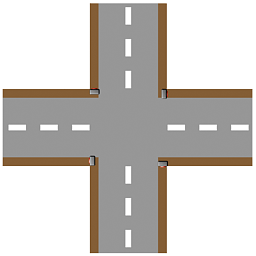 Four Way Intersection Top View