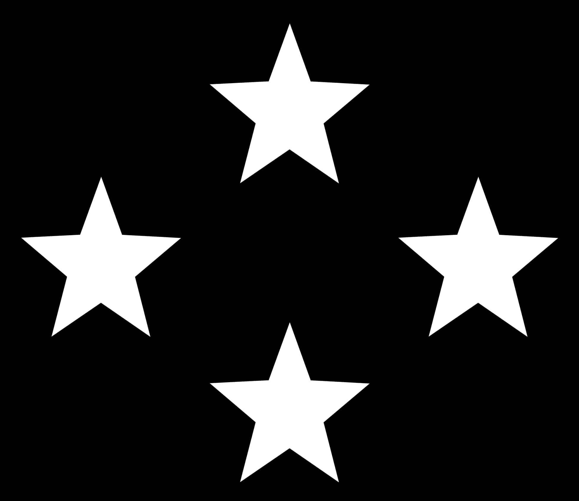 Four White Stars Black Background PNG image with a transparent background, free high-resolution download