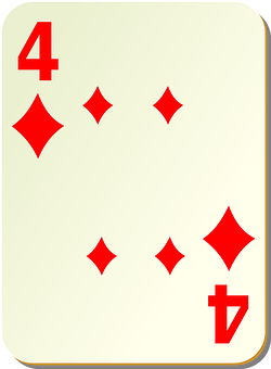 Fourof Diamonds Playing Card PNG with transparent background