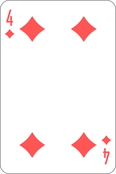 Fourof Diamonds Playing Card PNG with transparent background