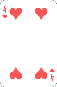 Fourof Hearts Playing Card PNG with transparent background
