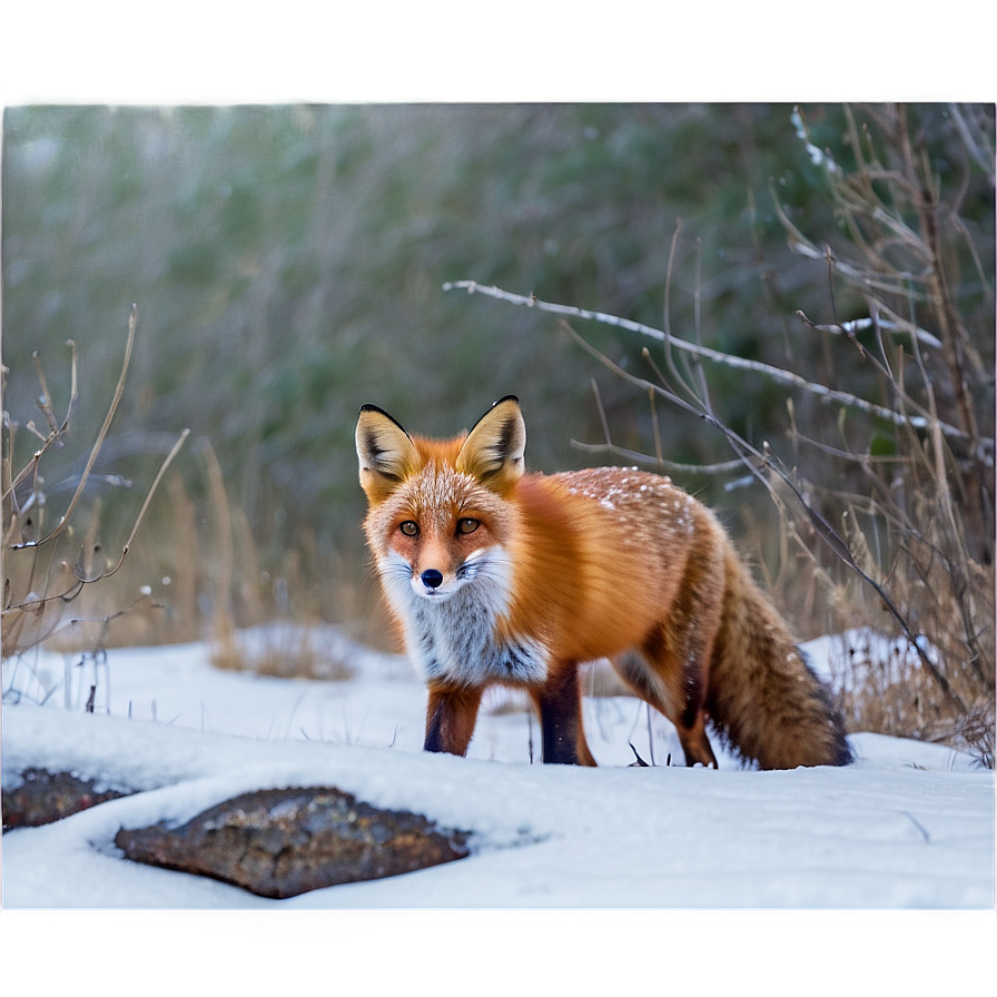 Fox In Snow Png 05062024