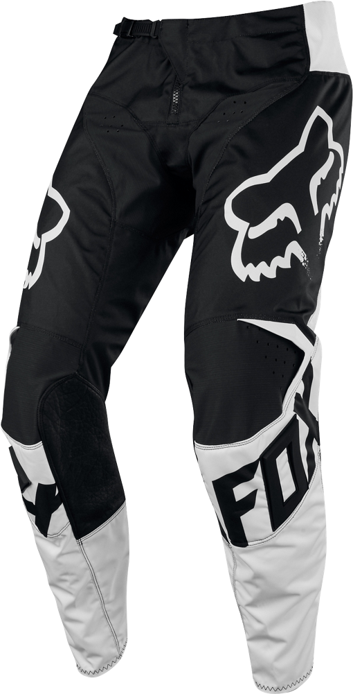 Fox Motocross Pants Black White PNG with transparent background