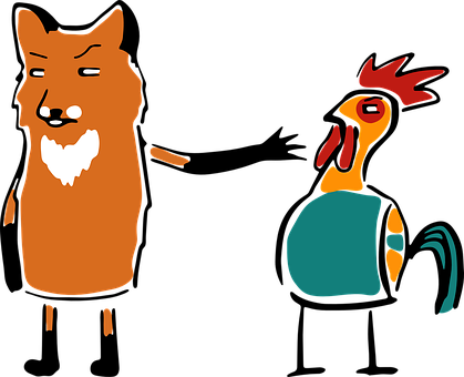 Foxand Rooster Cartoon