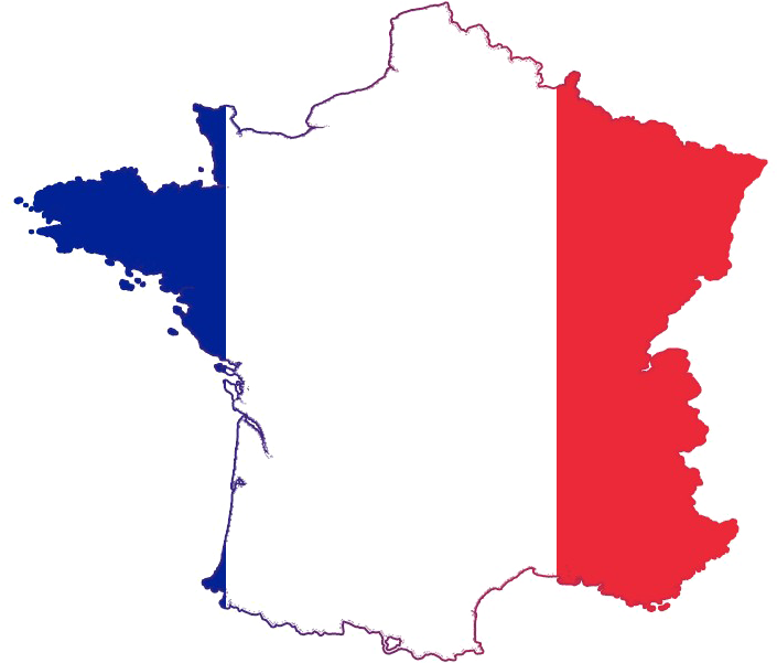 France Map Outline Tricolor