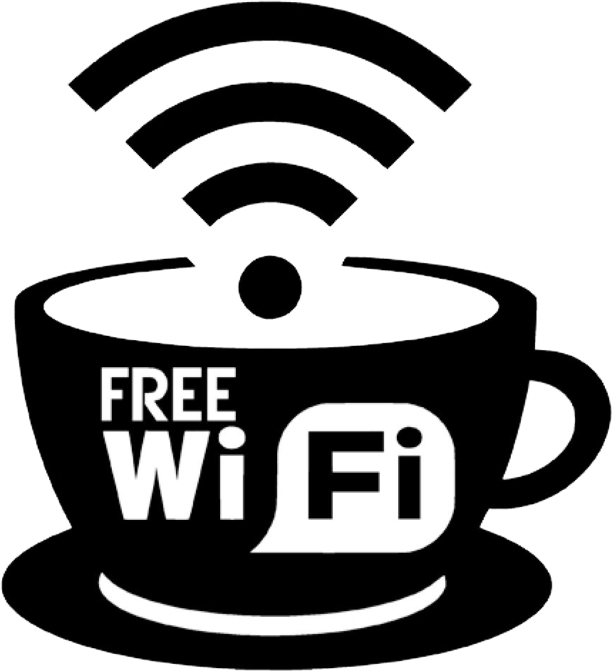 Free Wi Fi Coffee Cup Sign PNG with transparent background