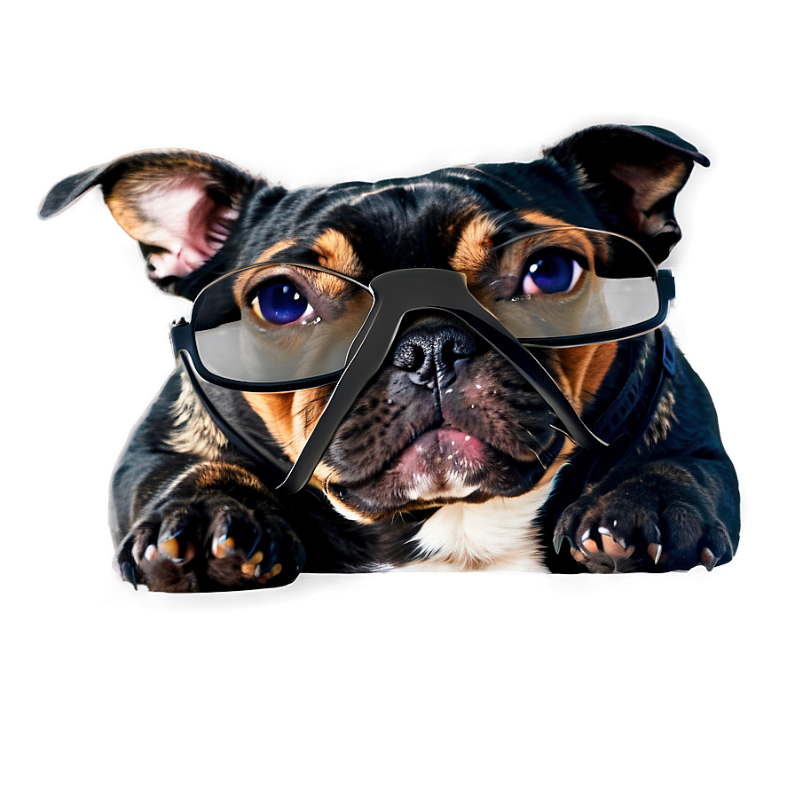 French Bulldog With Glasses Png Dot6