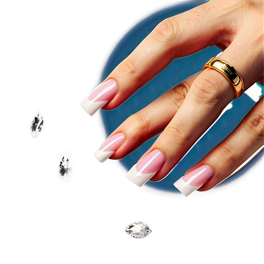 French Tip Acrylic Nails Png Puo