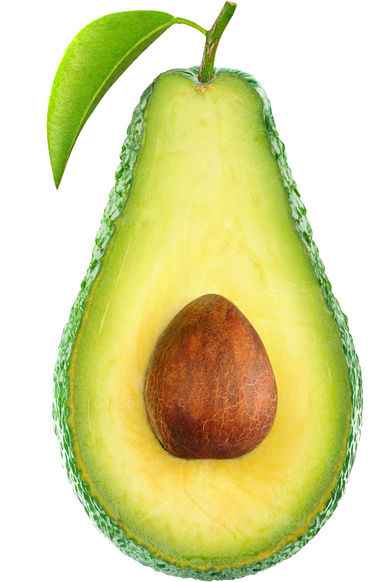 Fresh Avocado Half With Leaf