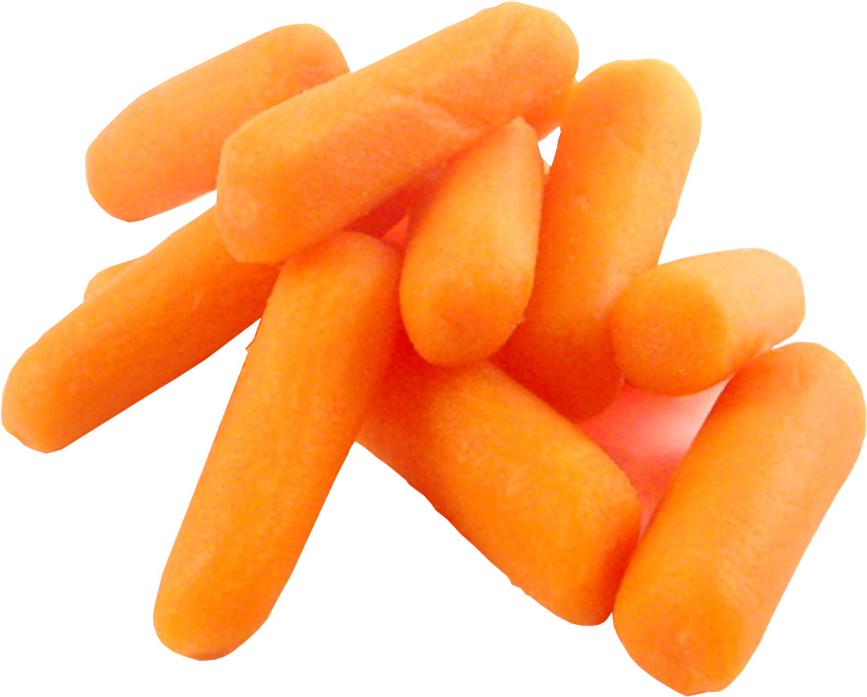 Fresh Baby Carrots Pile PNG with transparent background