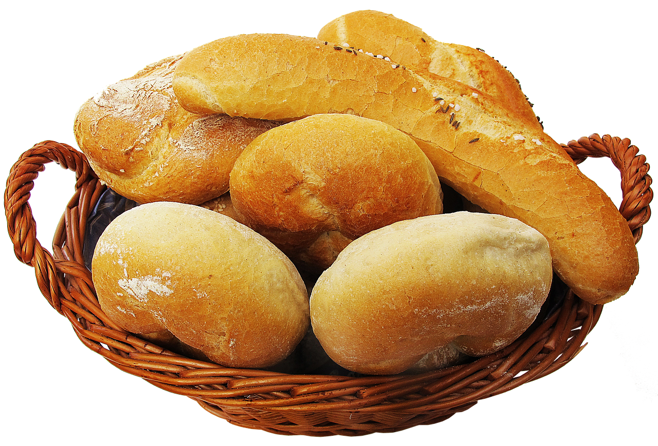 Fresh Baked Breadin Basket PNG with transparent background