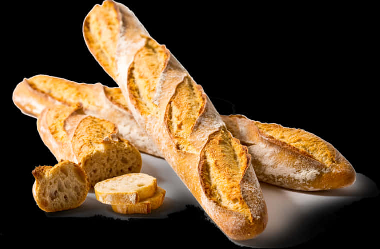 Fresh Baked French Baguetteson Black