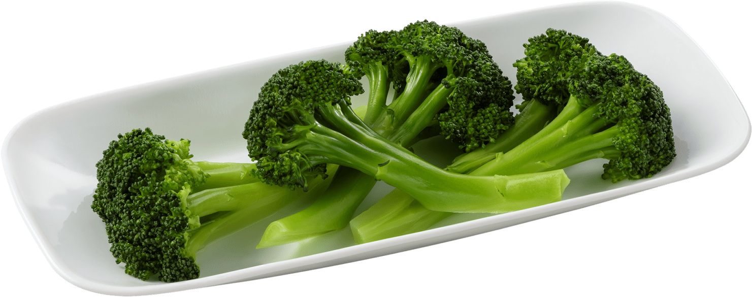 Fresh Broccolion White Platter