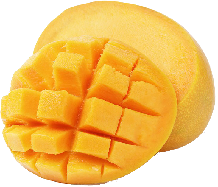 Fresh Cut Mango Fruit PNG with transparent background