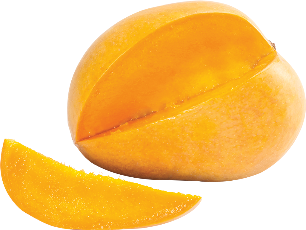 Fresh Cut Mango Slice PNG with transparent background