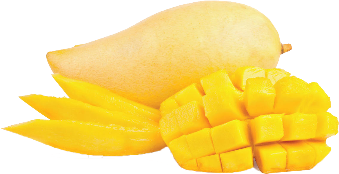 Fresh Cut Mango Slices PNG with transparent background