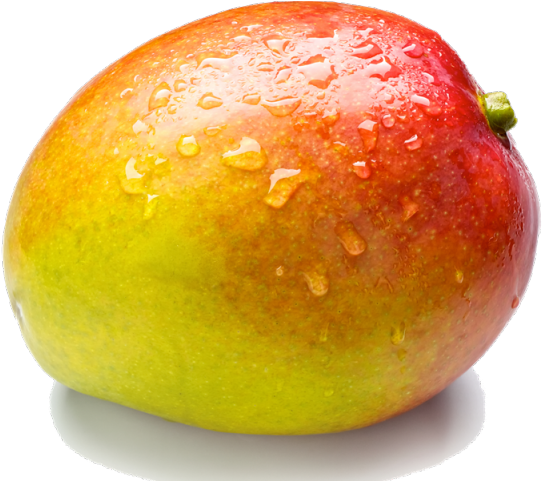 Fresh Dewy Mango Fruit PNG with transparent background