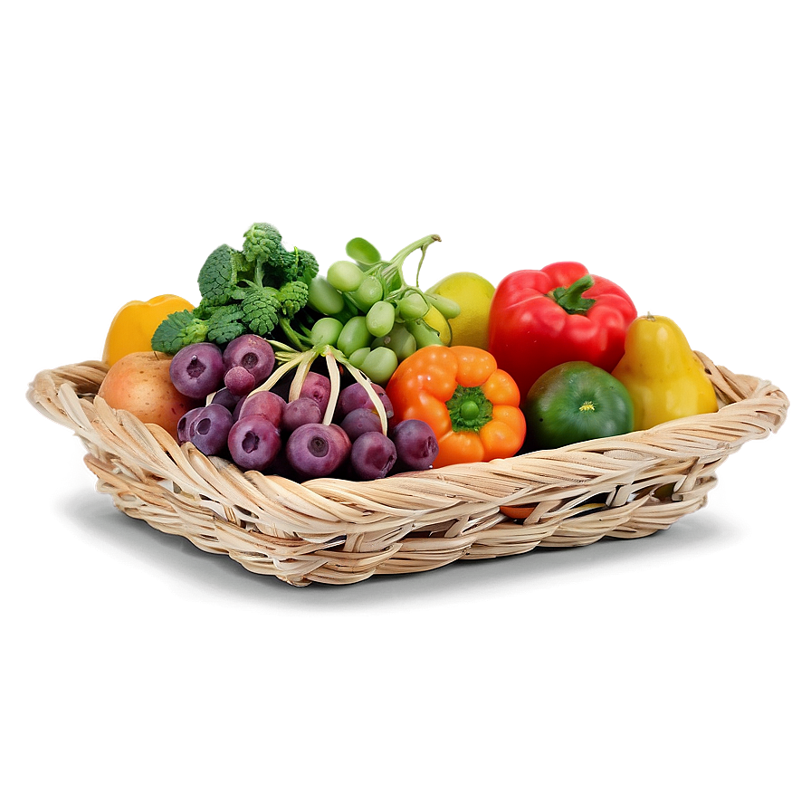 Fresh Farm Produce Basket PNG 05242024 PNG image with a transparent background, free high-resolution download
