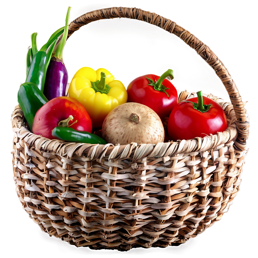 Fresh Farm Produce Basket PNG nif58 PNG image with a transparent background, free high-resolution download