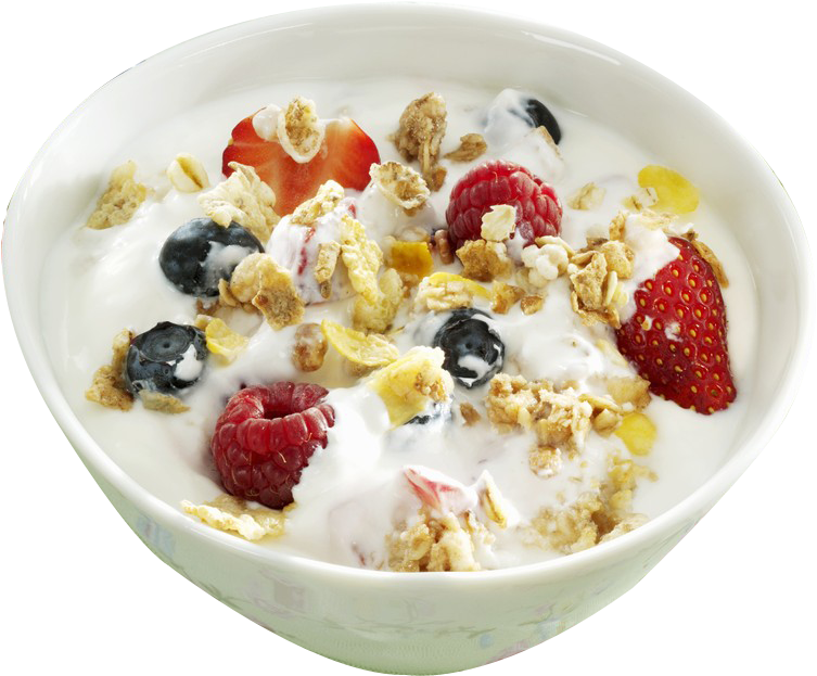 Fresh Fruit Cereal Bowl PNG image with a transparent background, free high-resolution download