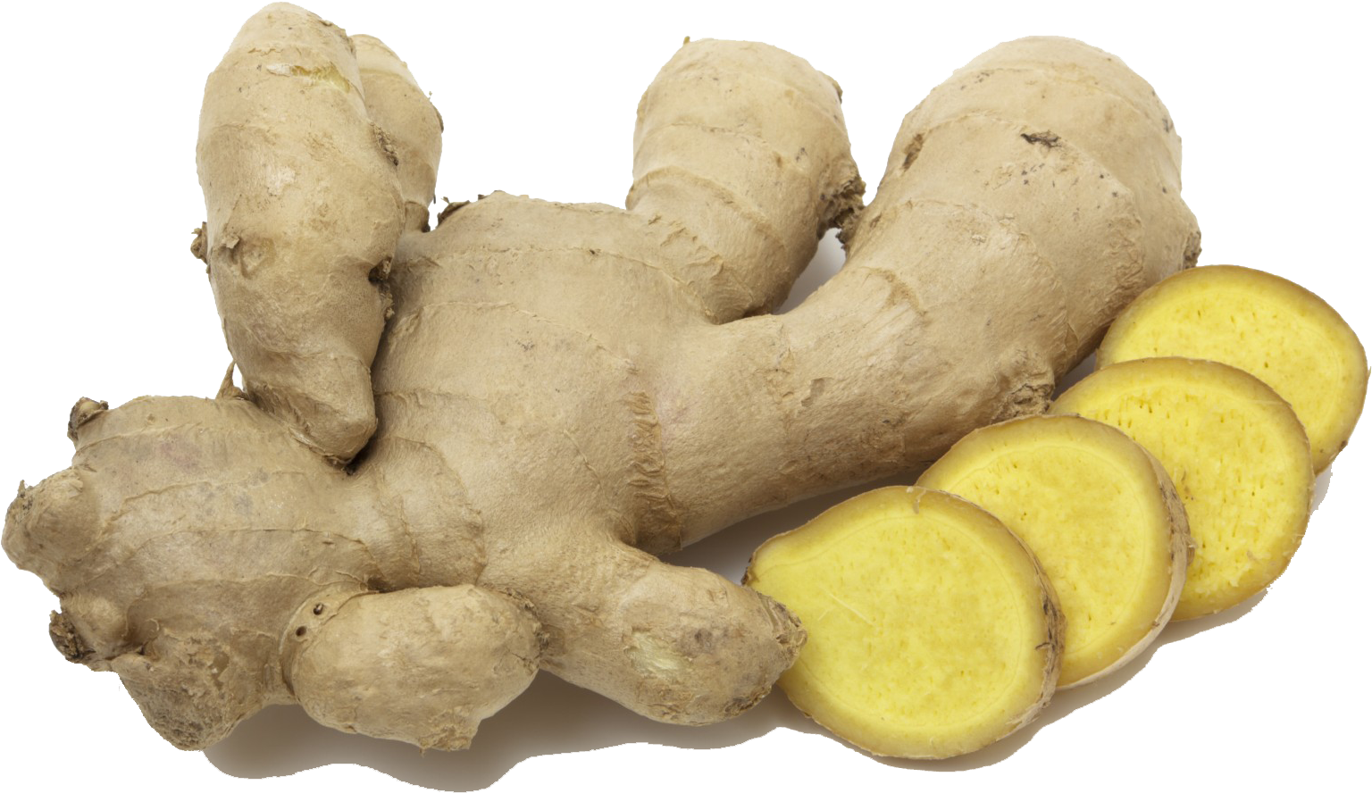 Fresh Ginger Rootand Slices.png PNG with transparent background