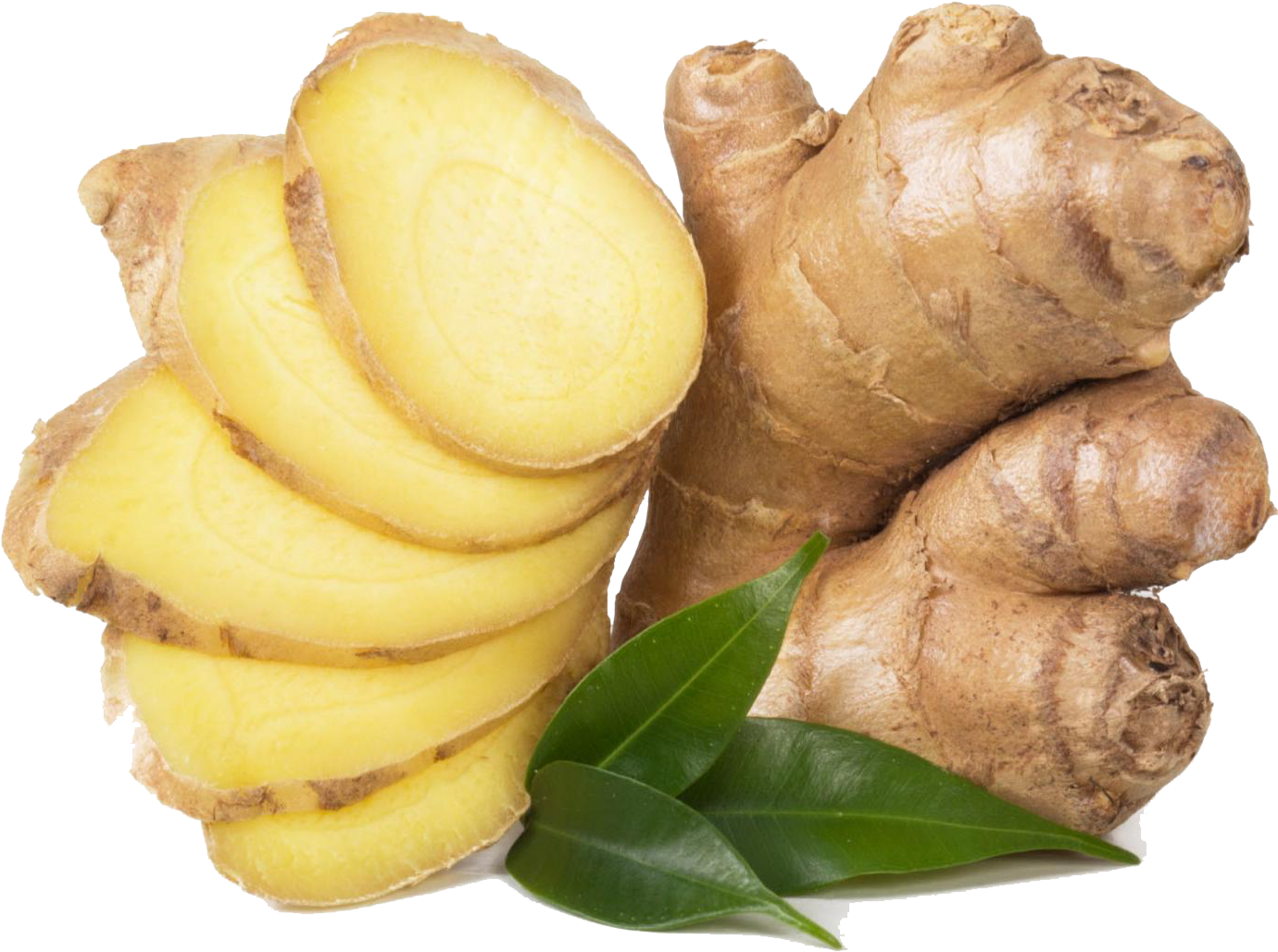 Fresh Ginger Rootand Slices.png PNG with transparent background