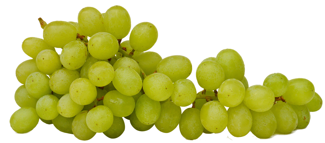 Fresh Green Grapes Black Background