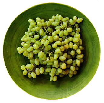 Fresh Green Grapesin Bowl PNG with transparent background