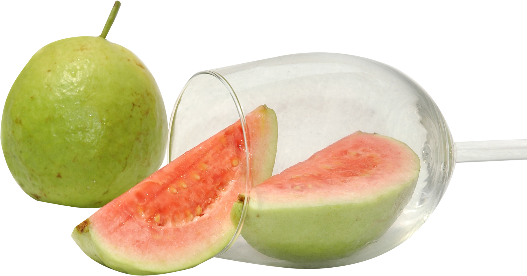 Fresh Guavaand Slicesin Glass Bowl