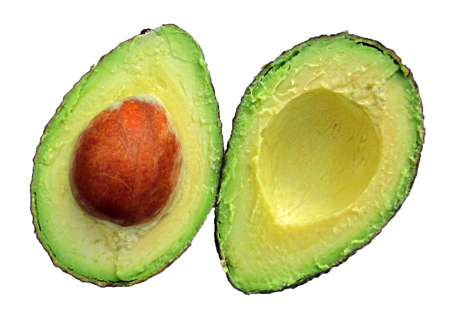 Fresh Halved Avocado PNG with transparent background
