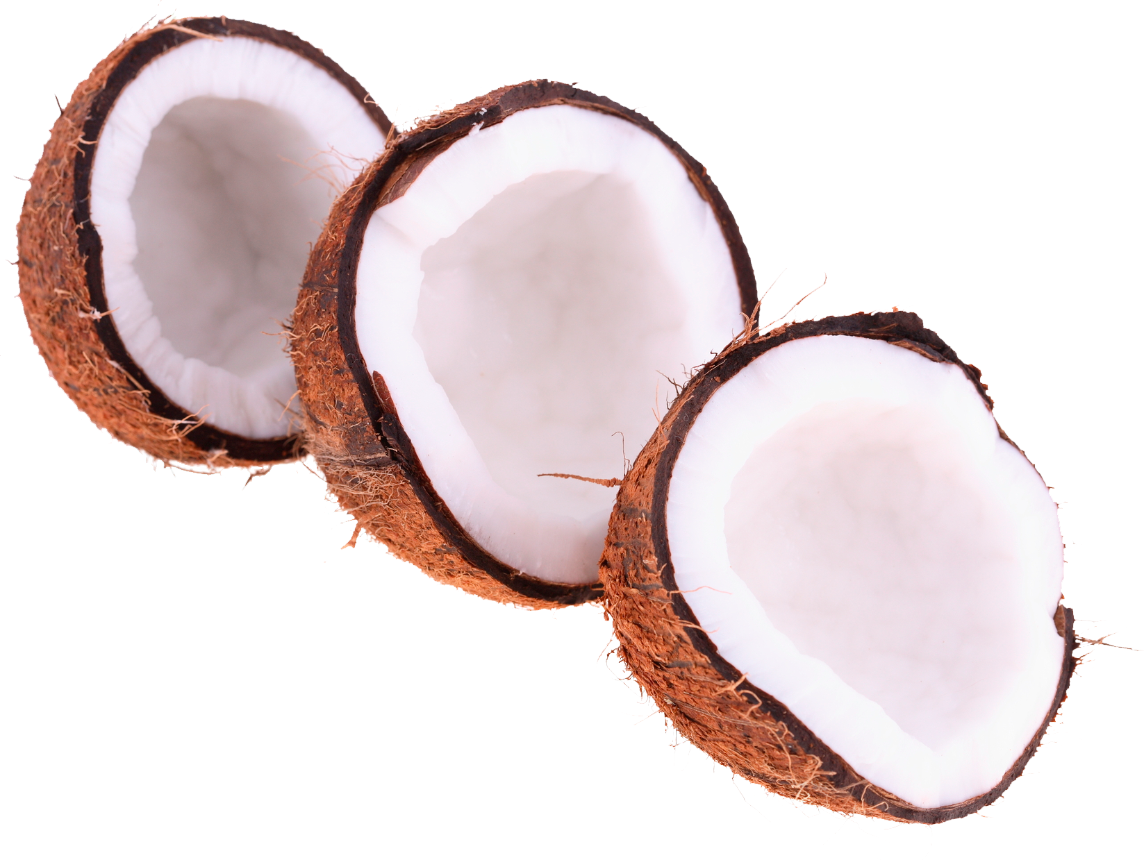 Fresh Halved Coconuts Transparent Background