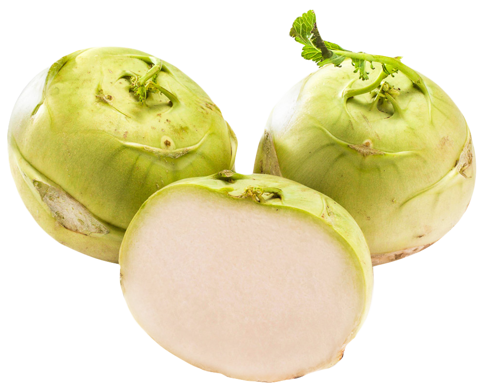 Fresh Kohlrabi Isolatedon Background