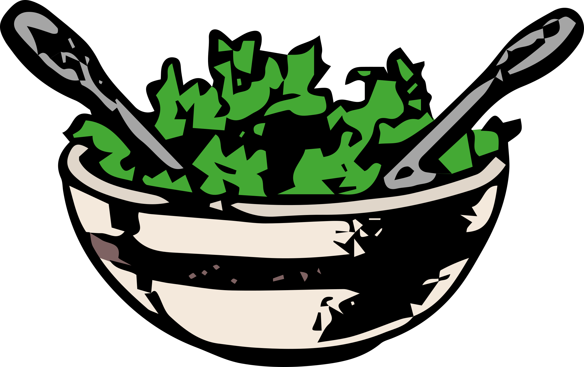 Salad Clipart Biezumd - Salad Black And White Clipart, HD Png Download PNG with transparent background