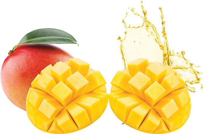 Fresh Mangoand Juice Splash PNG with transparent background