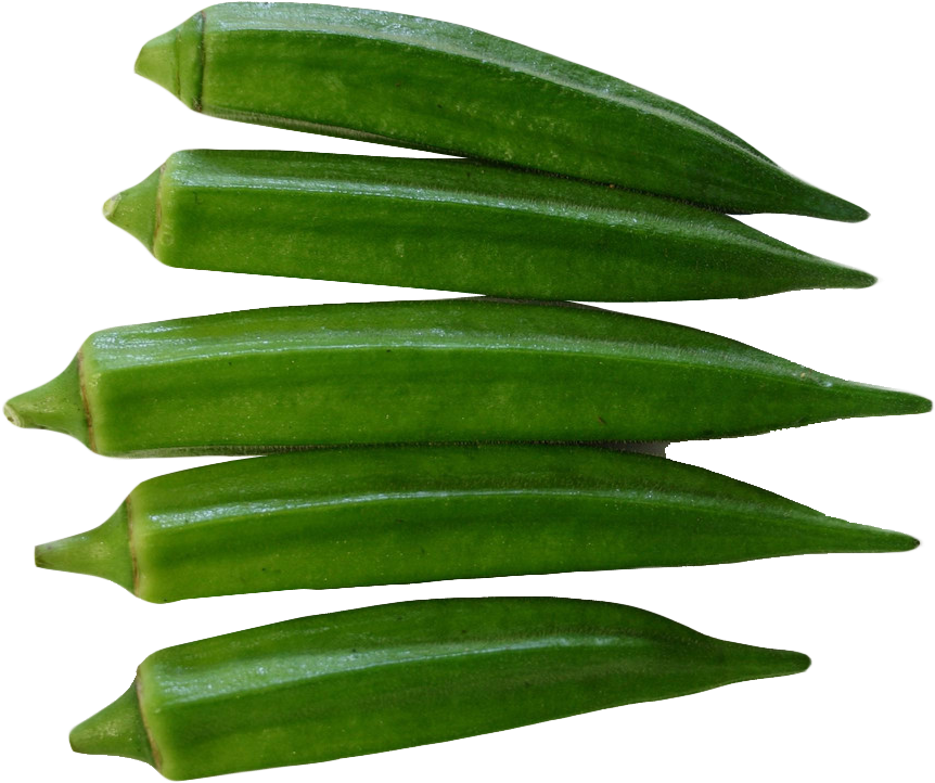 Fresh Okra Pods Transparent Background