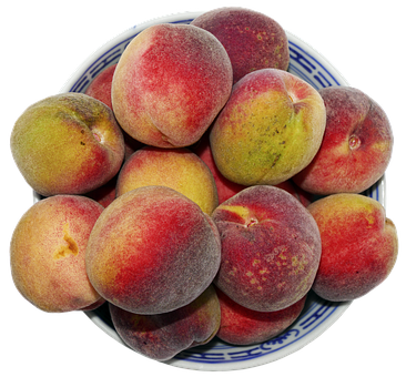 Fresh Peacheson Plate PNG with transparent background