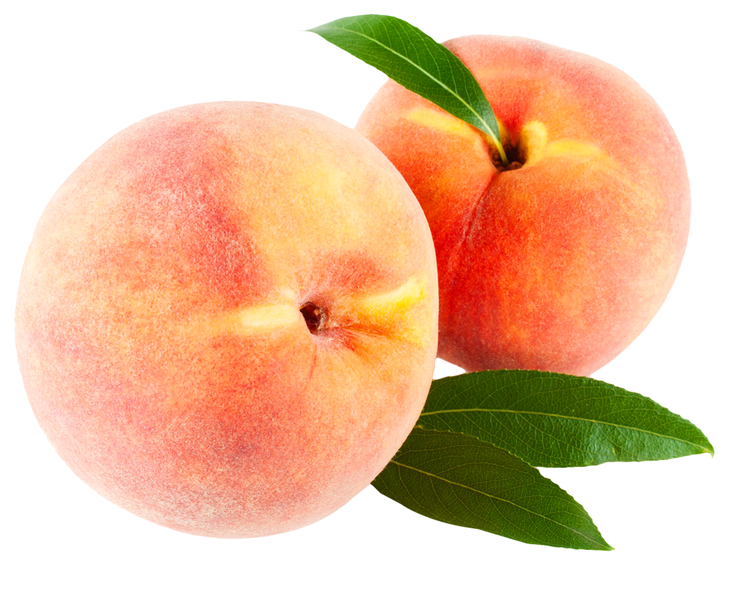 Fresh Peacheswith Leaves PNG with transparent background
