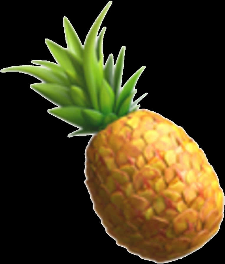 Fresh Pineapple Emoji Art PNG with transparent background