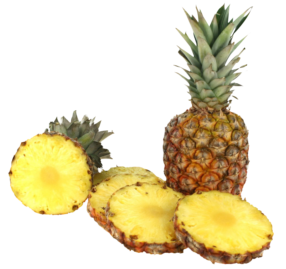 Fresh Pineappleand Slices.png PNG with transparent background