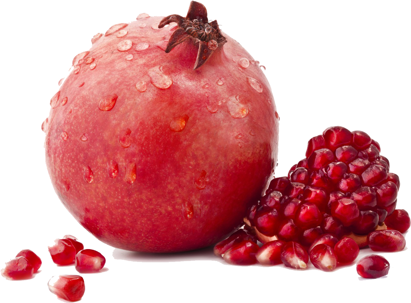 Fresh Pomegranateand Seeds Isolated