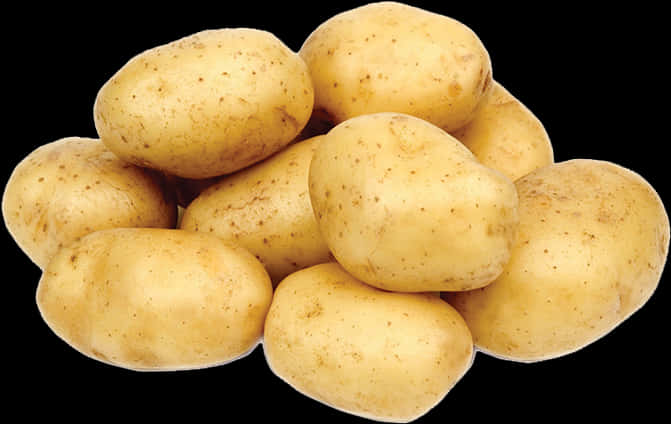 Fresh Potatoes Black Background